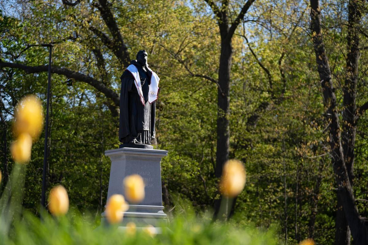 Statue of Thomas Aquinas at Aquinas College